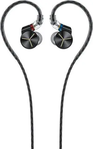 FiiO FA7S Headphone Earphones Wired 6BA High Resolution in-Ear Earbuds for Smartphone/PC/Player(Black)