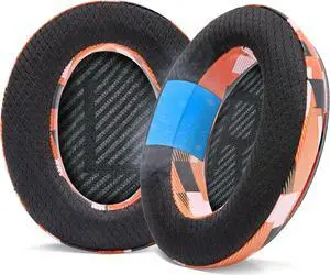 WC Freeze QC35 - Cooling Gel Ear Pads for Bose QC35 & QC35ii (QuietComfort 35) Headphones & More | Breathable Sports Fabric, Cooling Gel, Extra Thick & Cooler for Longer | Orange Prism