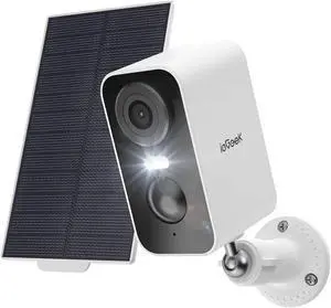 ieGeek Solar Security Cameras Wireless Outdoor with Solar Panel, 2K WiFi Wireless Camera for Home Security with Color Night Vision, Motion Detection, 2-Way Talk for Home Surveillance, Works with Alexa