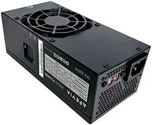Apevia TFX-AP300W Standard Flex ATX 300W Power Supply - 115-230V AC, 1 x 20/24Pin Main Power, 1 x 12V(P4), 3 x Pheripheral, 3 x SATA, 1 x Floppy