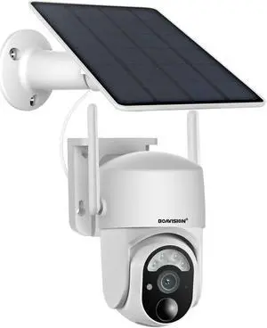 BOAVISION 4G LTE Cellular Solar Security Camera Wireless Outdoor, Alert PTZ Cameras with 5MP HD Night Vision, PIR Motion Sensor, 2 Way Audio, No WiFi Needed Security Camera