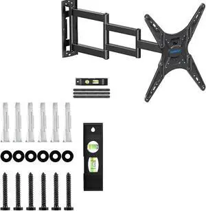 MOUNTUP MU0041-B Wll Mounting Hardware Kit & MU0057 30'' Long Arm Full Motion TV Wall Mount Bundle