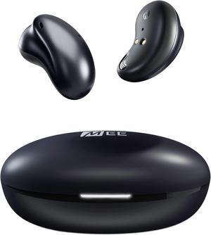 MEE audio Pebbles True Wireless Earbuds - Bluetooth 5.3 Low Profile in Ear Lightweight Headphones with Headset Microphone & Call Noise Reduction for Gym/Workouts/Sports and Gaming, Onyx