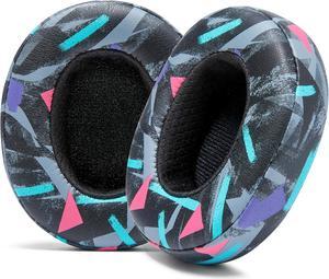 WC Wicked Cushions Extra Thick Earpads for Skullcandy Crusher/Evo/Hesh 3 Headphones & More | Improved Durability & Thickness for Improved Comfort and Noise Isolation | 90's Black
