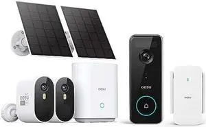 AOSU SolarCam Pro System 2-Kit + 5MP Doorbell Camera - No Monthly Fee
