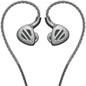 FiiO FH9 Headphones Earphone Wired High Resolution Over-The-Ear 1DD+6BA Detachable Cable Deep Bass Comes with 2.5/3.5/4.4mm Swappable Plugs for Smartphone/PC/Players/Home Audio(Titanium)