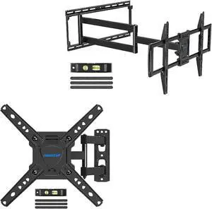 MOUNTUP MU0018 Swivel TV Wall Mount for 26-50 Inches TVs & MU0019 Long Arm Full Motion TV Wall Mount for 37-75 Inches TVs Bundle