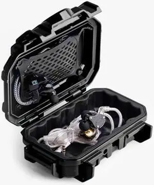 Evergreen | in Ear Monitor Protective Cases for IEM - Waterproof/USA Made - Suitable for KZ ZS10/ZS10 Pro/ZSN/ZST/AS10/AS16/Sure SE215-CL/SE201-K (52 Black)