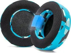 WC Freeze Virtuoso - Hybrid Fabric Cooling Gel Replacement Earpads for Corsair Virtuoso Gaming Headset, Made by Wicked Cushions, Improved Durability, Thickness and Sound Isolation | Cyan Prism