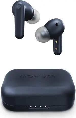 Urbanista True Wireless Earbuds Headphones with Active Noise Cancelling, 25 Hours Playtime, Touch Controls & 6 Microphones for Clear Calling, Bluetooth 5.0 Earphones, London, Blue