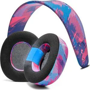 WC Earpad and Upgraded Silicone Headband Combo for Nova Pro Wireless Headphones | Cooling Gel Earpads & Matching Design Headband for Epic Gaming | Speed Racer
