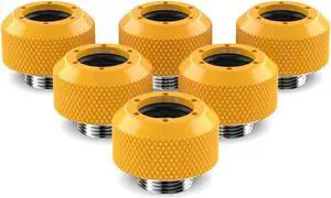PrimoChill 1/2in. Rigid RevolverSX Series Fitting - 6 Pack - Yellow