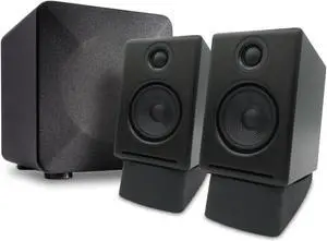 Audioengine A2 Black Computer Speakers with S6 Subwoofer and DS1 Stands