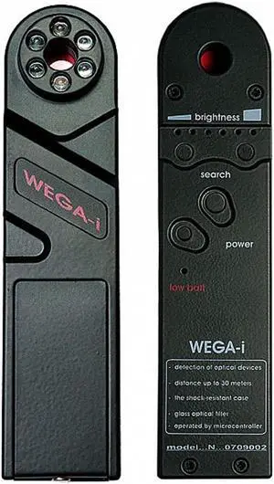 KJB DD1200 WEGA iProtect PRO Camera Finder, Detection of All Types Of Hidden Video Cameras, IR Filter, Adjustable Brightness with Bargraph, Low Battery Indicator, Metal Case, Detection up to 60 feet