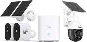 AOSU 5MP SolarCam Max System 2-Cam-Kit + 5MP SolarCam D1SE (D1SE Doesn't Connect to Max's Homebase)