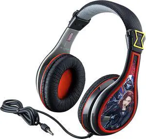 Batman Kids Headphones, Stereo Sound, 3.5mm Jack, Wired Headphones for Kids, Tangle-Free, Volume Control, Childrens Headphones Over Ear for School Home, Travel