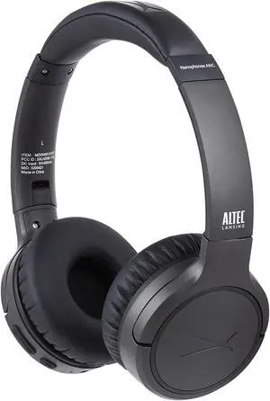 Altec Lansing Nanophones ANC Bluetooth Wireless Active Noise Cancelling Headphones On Ear Headphones 12 Hour Battery Life, Foldable Earcups, Removeable Mic for Working and Learning from Home (Grey)
