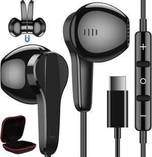 USB C Headphones for Samsung S24 Ultra S23 Fe S22 Type C Earphones with Microphone HiFi Stereo Volume Control Magnetic USB C Wired Earbud for iPhone 15 Pro Max Plus Galaxy Flip Fold 5 Pixel 8 7 Pro