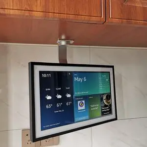 Under-Cabinet Mount, for  Echo Show 15,Keeps Echo Off The Counter and Turns Side to Side,Ceiling or Under-Cabinet Mount Silver 026-02