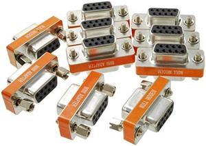 CablesOnline DB9 Null Modem Female to Female Slimline Data Transfer Adapter/Gender Changer, (10-Pack) (AD-N06M-10)