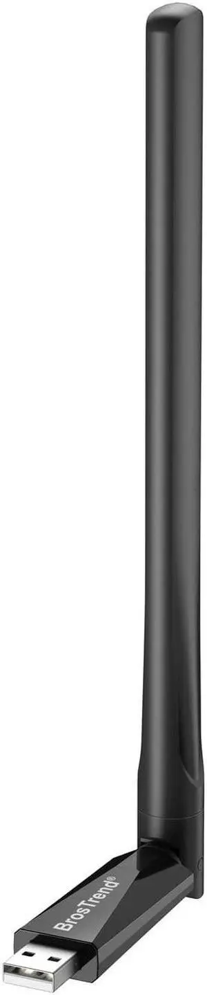 BrosTrend 650Mbps Linux Compatible WiFi Adapter Supports Kali Linux, Ubuntu, Mint, Debian, Kubuntu, Zorin, PureOS, Raspberry Pi 2+, Windows, Dual Band USB Wireless Adapter w/ Long Range WiFi Antenna