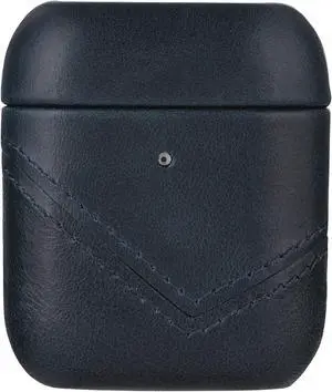 Bullstrap Premium Leather Case Compatible with Apple AirPods 1 & 2, Wireless Charging, Two-Piece Design (Ocean)
