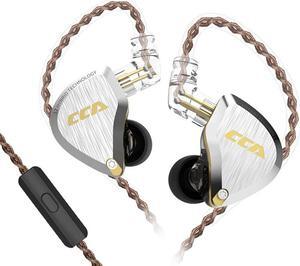 CCA C12 in-Ear Monitors, 5BA+1DD Hybrid HiFi Stereo Noise Isolating IEM Wired Earphones/Earbuds/Headphones with Detachable Tangle-Free Cable 2Pin for Musician Audiophile (with MIC, Amber Gold)