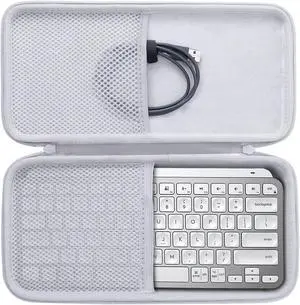 Aenllosi Hard Carrying Case Compatible with Logitech MX Keys Mini Advanced Wireless Illuminated Keyboard (White)