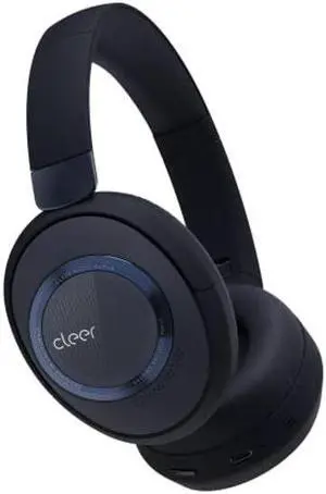 Cleer Audio Alpha Adaptive Active Noise Canceling Bluetooth Headphones, Dual-Microphone, Touch Controls, 35 Hr Battery Life, Multipoint Connection, Dirac Spatial Audio, App,Midnight Blue