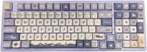 daixiahu PBT Alice Rabbit Theme Key Cap, 141 Key Sublimation Key Cap Set, MDA heigh, Gateron MX Switch Mechanical Keyboard Custom Key Cap (MDA Height)
