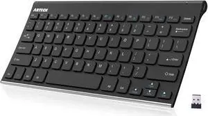 Arteck 2.4G Wireless Keyboard Stainless Steel Ultra Slim Keyboard for Computer/Desktop/PC/Laptop/Surface/Smart TV and Windows 11/10 / 8/7 / Vista/XP Built in Rechargeable Battery