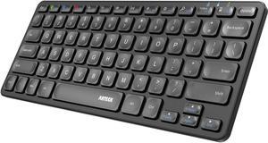 Arteck Universal Multi-Device Bluetooth Keyboard Ultra Slim and Compact Wireless Bluetooth Keyboard with Media Hotkeys for Windows iOS iPad OS Android Computer Desktop Laptop Surface Tablet Smartphone