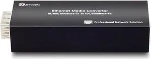 Atroodac Mini Ethernet PoE PD SFP Fiber Media Converter RJ45 10/100/1000BASE-T to SFP 100/1000BASE-X Ultra Compact Plug and Play Fiber to Ethernet Durable Metal Casing Media Converter