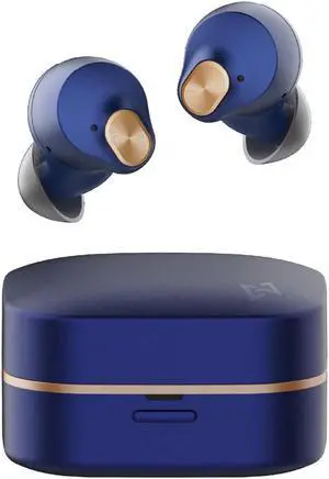 AVIOT TE-Q3 Small Active Noise Cancelling Wireless Earbuds, Bluetooth 5.3, Multipoint Connection, Built-in Mic, Medical Grade Silicone, Up to 42 Hours Playtime, IPX4 Waterproof (Blue)