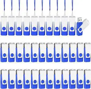 EASTBULL 100 Pack of Flash Drives 2GB, Bulk USB 2.0 Flash Drives Pack USB Drives Bulk Thumb Drives in Bulk with 100 Lanyards and Labels (2 GB)