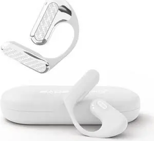 BADENBURG EarStereo 01 Open-Ear True Wireless Headphones, 15.4mm Bio-Fiber Drivers, Premium Sound Bluetooth Earbuds with Mic, 52H Playtime, Food-Grade Ergonomic Earhooks for Ultra Comfort(white)