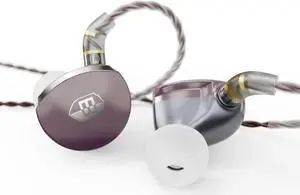 BASN MTPro in Ear Monitors, 14.5mm Planar HiFi IEM Headphones with CNC Process and 4-Core Litz OCC Single-Crystal Copper Cable for Musicians(Deep Purple)