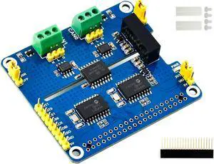 2-Channel Isolated CAN Bus Expansion HAT for Raspberry Pi 4B/3B+/3B/2B/B+/A+/Zero/Zero W, MCP2515 + SN65HVD230 Dual Chips Solution Allow 2-CH CAN Communication Onboard Multi Protection Circuits