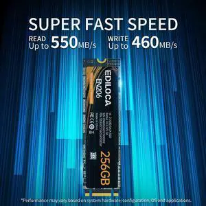 Ediloca EN206 256GB 3D NAND TLC M.2 SSD, M.2 2280 SATA III 6Gb/s SSD Internal Hard Drive, Read/Write Speed up to 550/460 MB/s, Compatible with Ultrabooks, Tablet Computers and Mini PCs