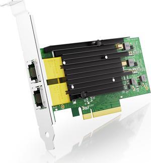BZIZU 10gb Dual RJ45 Network Card, PCIe Ethernet LAN NIC Adapter with Intel X540 Controller for Windows/Linux/ESX Servers, Compare to Intel X540-T2