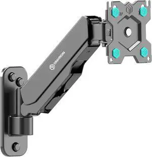 ONKRON Wall Mount Monitor Arm for 13-34 Inch Screen up to 17.6 lbs, Height Adjustable TV Mount with 75x75 / 100x100 VESA Monitor Wall Mount Swivel Tilt Rotation - Single Monitor Arm Gas Spring Black