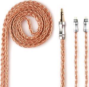FAN ACOUSTICS fb05 MMCX Cable 8 Cores Copper IEM Cable Earphones Replacement Cable with 3.5mm Plug for TIN Audio W4R UM2 RE1000 RE2000 (3.5 mm Plug, 2 pin)