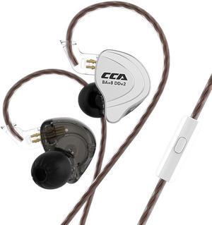 CCA C10 in Ear Monitor Headphones 10 Hybrid Drivers Wired Earbud 4BA 1DD HiFi Stereo High Resolution IEM Earphones with Detachable Cable in Ears for Musicians Singers Audiophiles (Black with Mic)
