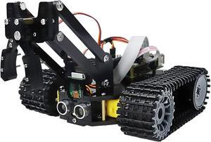 FREENOVE Tank Robot Kit for Raspberry Pi 4 B 3 B+ B A+, Crawler Chassis, Grab Objects, Ball Tracing, Line Tracking, Obstacle Avoidance, Ultrasonic Camera Servo App (Raspberry Pi NOT Included)