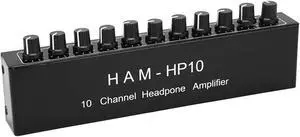 Fydun 10 Channel Headphone Amplifier 1 in 10 Out Channel Portable Stereo Distributor Headphone Amplifier Mini Jack TRS 3.5mm for Studio and Stage
