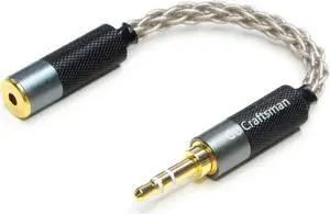 GUCraftsman 3.5mm Stereo Male to 2.5mm Balanced Female Portable Headphone Adapter Cable 6N Single Crystal Silver Headphone Jack Convert Cable for Audio Players with 3.5mm Ports