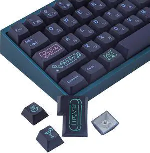 JOMKIZ Keycaps, 148 Keys Dye Sublimation Cherry Profile Keycaps Japanese Keycap Set for Cherry MX Switches ISO/ANSI Layout Mechanical Keyboards