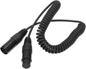 Dioche Headset Extension Spring Cable Coiled Cord 5Pin XLR Connector Cord Replacement for Airbus Aviation Headphone