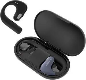 DUVOSS Open-Ear Headphones, True Wireless 5.3 Bluetooth Earbuds with Microphone, Clear Calls, Music Play, Fast Charging, IXP4 Waterproof, Lightweight, Sport Earbuds with Earhooks, 60 Hours, Black
