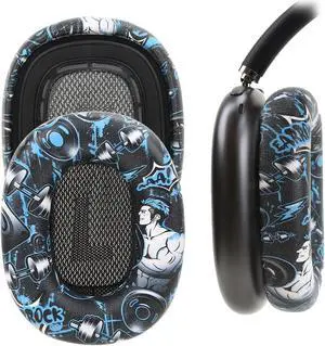Earrock Ear Cushions Ear Pads for AirPods Max Headphones with Protein Leather, Memory Foam and Magnet for Gym, Sporty Graffiti Style
